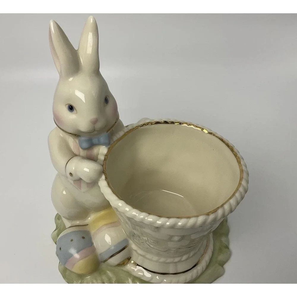 VTG Lenox Occasions Easter Bunny Votive Candle Holder Ceramic NO BOX 5.5